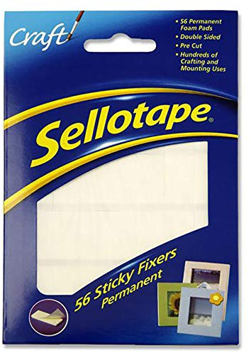 Sellotape H395423 Permanent Double Sided Sticky Fixer, White, 12 x 25mm