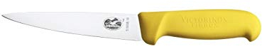 Victorinox 5.5608.16 Couteau désosser/saigner, Lame 16 cm INOX, Pointe Milieu, Manche fibrox Jaune.