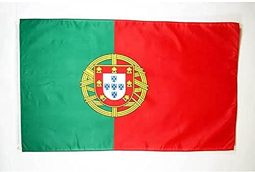 AZ FLAG - Bandera Portugal - 250x150 cm - Gran Bandera Portuguesa 100% Poliéster Con Ojales de Metal integrados - 300g - Colores Vivos Y Resistente A La Decoloración