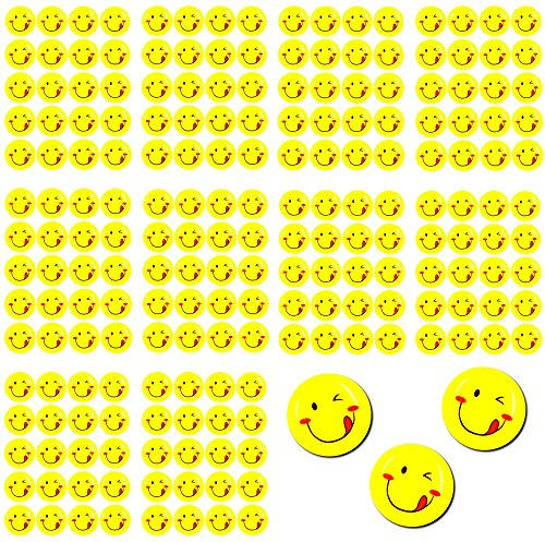 Oblique Unique® 200 x Smiley Face Sticker I Rausgestreckte Zunge I 200 x Ø 20cm I Dekoration I Kinder Geburtstag