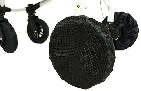 Baby Reifenschutz für Kinderwagenräder 1 Stück Radschutz Abdeckungen Schwarz Kinderwagen Buggy Klein Geschlossen 7-11 Small Closed [078]