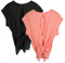 icyzone Damen Sport Top Fitness Yoga Shirt Rückenfrei Sommer Leichte Gym Top Sportshirt, 2er Pack (S, Black/Pale Blush)
