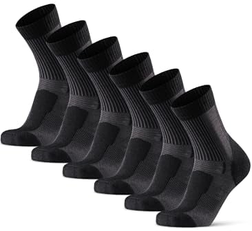 DANISH ENDURANCE Leichte Merino Wolle Wandersocken, Sommer Wollsocken, Unisex, für Herren & Damen, 3 Paar, Schwarz, 39-42