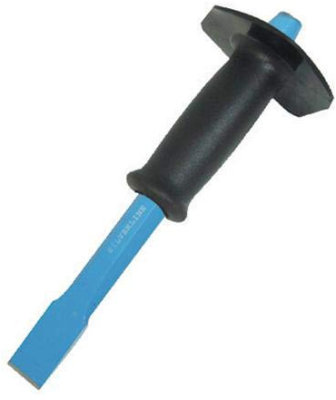 19mm x 300mm Cold Chisel & Guard | Brick Concrete Cutting & Shaping Hammer Tool | Soft Grip & Hand Protector | Breeze Block Wall Back Box Chasing Demolition