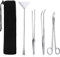 Nasjac Lukovee Aquarium Tank Tool Kits, 4 in 1 Aquarium Clean Tools, Stainless Steel Tweezers Scissor Spatula, Fish Tank Plant Cutters Set for Aquatic Plants, Metal Aquarium Forceps Tools