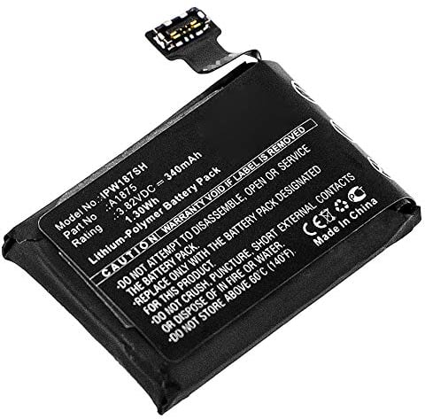 subtel, Batería para Smartwatch y Pulsera de Actividad Compatible con Apple Watch 3 GPS 42mm, Watch 3 (A1861) (340mAh, 3.82V) Batería de Repuesto A1875
