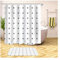 Daesar Klein Kreuz Badematte Toilette 40x60 Anti-Schimmel Duschvorhang 180x200 cm, Badematten im 2 Set