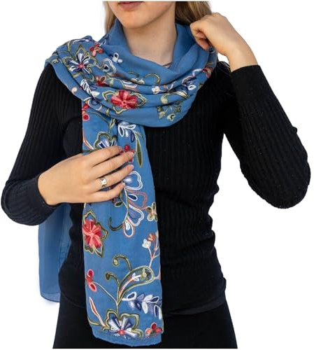 NELUHA - Schal Damen aus leichter Baumwolle - 100% Baumwollschal für Frühling, Herbst und Winter - Angenehm und weich - Schals und Tücher Accessoire 166cm x 85cm