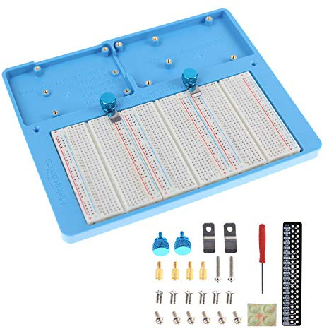 Makeronics 7 in 1 RAB Holder with 3PCS 400 Points Solderless Breadboard | Base Plate with Rubber Feet Compatible with Raspberry Pi 5 4 Model B|3B+/B|2B+/B|Zero |Zero W Arduino 2560 R3