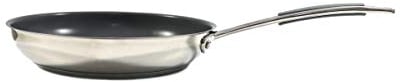 Hairy Bikers CKW2073 Stainless Steel Non Stick, Extended Riveted Cast Steel Handle with Grey Silicon Inserts, Fast and Even Heat Conduction, Easy Cleaning, Induction Hob Suitable, 24cm Frying Pan