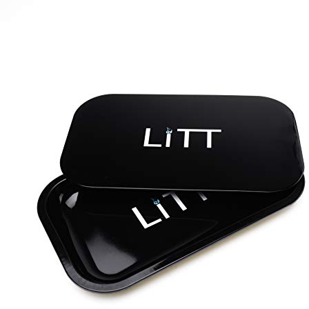 LITT Storage Metal Tray with Magnetic Lid | The Smart and Secure Way to Organise your essentials and Store | Compact Storage Tray for Accessories, Hidden Organiser | Large Black