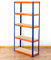 MODO24 Metallregal Steck- Werkstatt- Lager- Schwerlastregal Helios 180x100x35 cm VERZINKT oder viele Farben Tragkraft bis 400 Kg je Boden (HxBxT: 180x100x35cm, 5 Böden, 400 kg pro Boden, blau/orange)