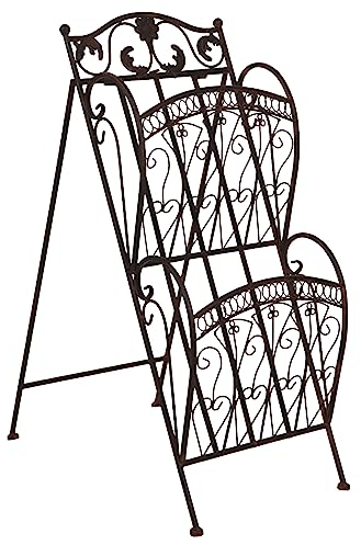 Antyki24 Zeitungsständer Metall Vintage Rustikal Magazinhalter Aus Antikem Metall Landhausstil Dekorativer Zeitungsständer Für Wohnzimmer Schlafzimmer Flur Braun