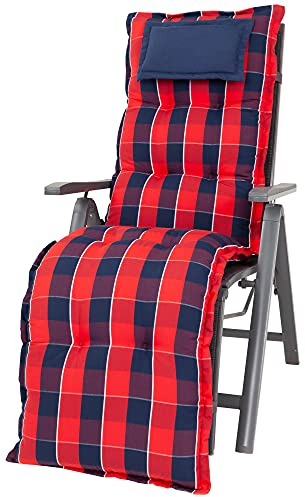 Kettler Polen KETTtex 0851 Auflage Relaxliegen Rom rot-blau kariert 170x50x9 cm (ohne Liege)