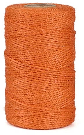 jijAcraft 100M Orange Jute String: 2MM Colored Garden Twine Natural Jute Twine 3Ply Craft Garden String for DIY Crafts, Gift Packaging, Easter, Halloween Decoration