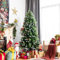 COSTWAY 4ft/5ft/6ft Snow Flocked Christmas Tree, Artificial Pine Xmas Trees with Red Berries, PVC Tips & Metal Stand, Indoor Outdoor Christmas Decoration and Gift (714 PVC Tips, 6ft)