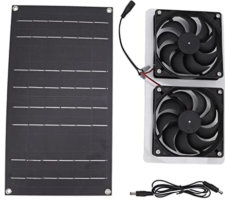 CHICIRIS Solar Ventilator Gewächshaus, Solarventilator, 100W Solar Lüfter IP67 Wasserdichter Dualer Solarbetriebener Ventilator für Gewächshaus, Schuppen, Hühnerstall, Belüftung von Hundehütten