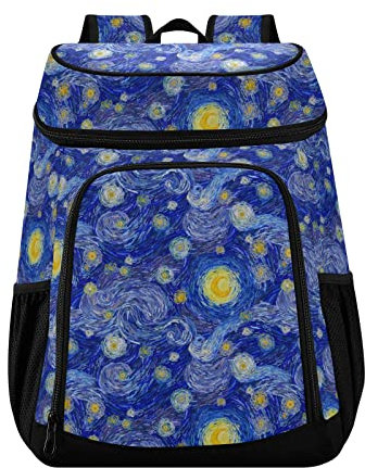 Glowing Moon on Blue Sky Kühlrucksack Damen Herren Picknick Kühltasche Isolierte große Kapazität Lunch-Taschen für Arbeit Angeln Wandern Camping Park Strand