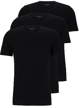 BOSS T-Shirt für Herren, aus Baumwolle mit Logo, Bestickt, 3er-Pack, Klein
