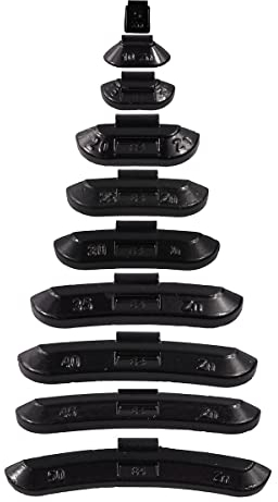 DWEEKIY Premium Zink Schlaggewichte SCHWARZ - 10 Stück x 5 Gramm für Stahlfelgen Typ 84 B - Art.-Nr. 083085 05