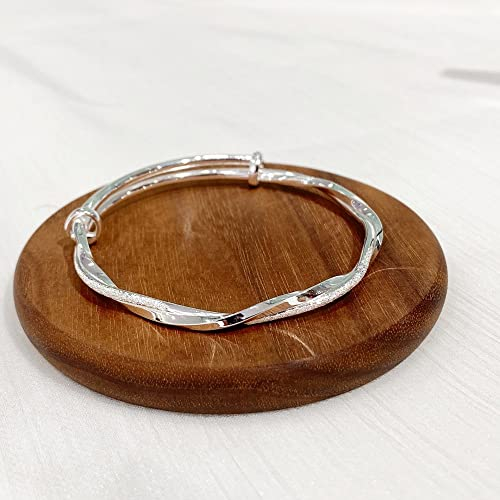 Damen Armband,925 Sterling Silber Unendlichkeitsknoten Armbänder Armreifen Glänzende Massive Silbermanschette Armbänder Punk Handgefertigter Polierter Armreif Bankett-Charme-Schmuck Für Ihre Fra