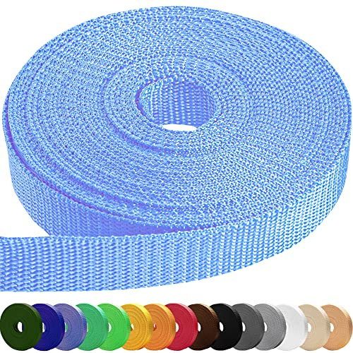 TECEUM 25 mm Gurtband – Baby-Blau – 9 Meter - Gurtband zum Klettern im Freien drinnen Basteln DIY (1” 10y)