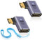 Duttek HDMI auf Mini HDMI 8K Adapter (2 Stück), Left Angle Mini HDMI Male to HDMI Female Extender Adapter unterstützt 8K@60Hz,48Gbps für Raspberry Pi Zero,Kamera,HDTV, Projektor,Laptop und Tablet