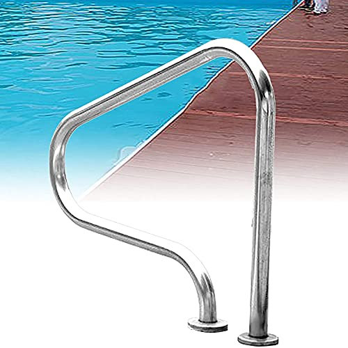 NileMAll Main Courante de Piscine humanisée Acier Inoxydable 304 Barrière de Sécurité pour Piscine Argent Rampe d'escalier de Piscine pour Parc Aquatique Spa creusé