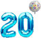 Luftballon 20. Geburtstag • XXL Riesen Folienballon SET • 101CM + 45CM Ballon + 5M Deko Band • Folienballon 20 • Helium geeignet • Wiederverwendbar • 20 Geburtstag Männer Frauen • 20 Geburtstag Deko