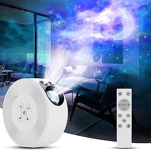 LED Aurora Projector Galaxy Projector with Moon,Smart Night Light Kids Adults 3D Star Projector Light Adjustable Speed and Brightness 7 Colors Baby Lights Projector for Bedroom,Gift for Kids Adult