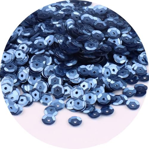 Whakano 5 Pack Pailletten zum basteln,Pailletten 6mm,Lose Pailletten,Handwerk Pailletten Spangles,für DIY Herstellung,Kleidung,Basteln Kunsthandwerk,Nähen,Hochzeitsdekor,ca.1000 pro Paket,Navy blau