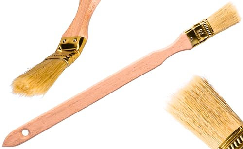 ToolSpace Gebogener Kalorienbinderpinsel | Heizkörperpinsel | Breite 25 mm | Gesamtlänge: 34 cm | Borsten: dichte, natürliche Borsten| Griff: Buchenholz | 1 Stück
