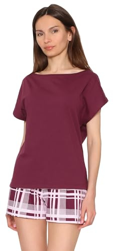 Bellivalini Schlafanzug Damen Kurz Pyjama Kurz Schlafanzüge für Damen Pyjama aus Baumwolle BLV50-174