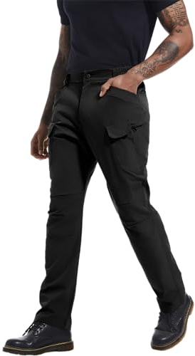 YAOBAOLE Taktik Hose Herren Militär Hose Herren Atmungsaktiv Wasserdicht Armee Kampf Jagd Wandern Camping Schwarz 2XL