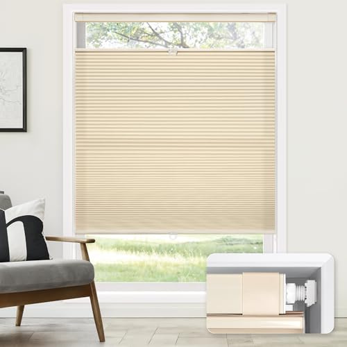 LazBlinds Lampenschirme ohne Bohren, kabellos, 76,2 x 162,6 cm (B x H), Beige