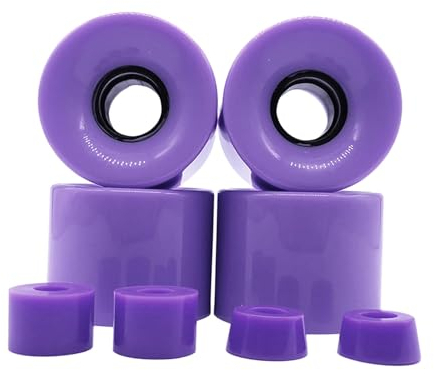QSTDGVPW 4 Stück Skateboard Räder, Cruising Räder, 60 MM X 45 MM, 78 A, Verschleißfeste PU Longboard Räder, Roller für Alle Gelände Abfahrten, lila