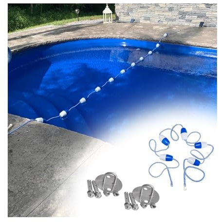 Poolteiler-Seilschwimmer Schwimmbecken Bahnen Seil Schwimmt Schwimmende Sicherheitstrennwand Für Schwimmbäder Schwimmleine Linie, Blaue Und Weiße Seile Zur Unterteilung Des Schwimmbeckens ( Color : Bl