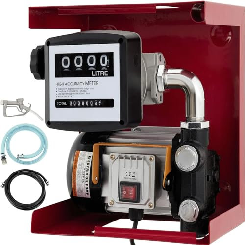 Diesel Pump 550W 60L/Min Electric Fuel Self-Priming Transfer Pump for Vehicle, Oil Warehouse - Wall Mounted Diesel Pump 230V Fuel Dispenser Pump
