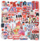 Litinliv Londoner Flaggen und Souvenir-Aufkleber, 50 Stück Londoner Busse Aufkleber, Sticker mit London und England-Motiven, Wasserdichtes Vinyl Stickers, Leicht Aufzutragen und Entfern