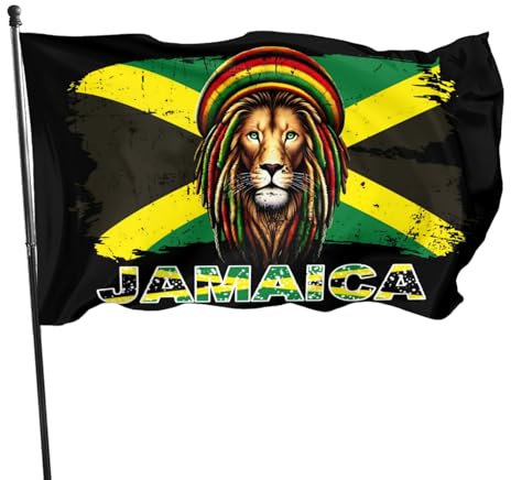 zyatbwi Bandiera della Giamaica Rasts Lion Flags 3x5 Ft Home Outdoor Indoor Garden Home Decoration Banner
