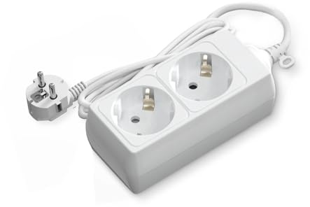 Deutsche 2-Fach Steckdosenleiste ohne Schalter 3m 3G 1,5mm² weiß Ideal zum sicheren und effizienten Anschluss mehrerer Geräte in jedem Raum Modernes und funktionales Design