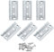 sourcing map Lot de 6 charnières de porte 5,1 x 2,5 cm, sans mortaise, sans bruit, charnières de porte à deux volets, placage pour armoire, meubles, fenêtre, armoire avec vis, zinc blanc