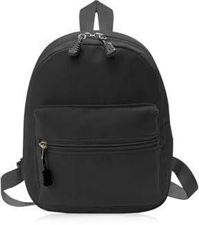 WisePoint Mini Rucksack Damen, Nylon Klein Rucksäcke für Frauen und Mädchen, Kleiner Rucksack Damen mit Reißverschlüssen Kleine Rucksäcke für Reisen, Einkaufen, Dating (schwarz)