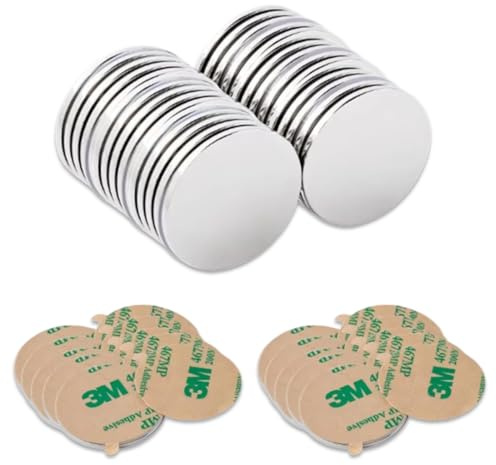 SIRLOMU 30 Stück Neodym-Magnete Mini-Haftmagnete Runde selbstklebende starke Magnete für Whiteboard Kühlschrank Foto Basteln (10x1,5 mm)