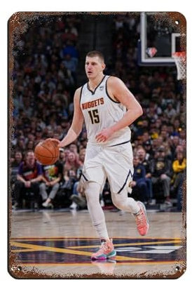 HRJHE Nikola Jokic-Poster, Basketball-Poster (13), Blechschild, Vintage, Metall, Pub, Club, Café, Bar, Zuhause, Wandkunst, Dekoration, Poster, Retro, 20 x 30 cm