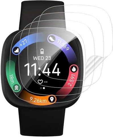 Carantee für Panzerglas für Fitbit Versa 3/Versa 4/Fitbit Sense 2/Fitbit Sense Schutzfolie, Weich TPU, Displayfolie für Fitbit Sense Schutzglas, 3D Gebogenes, Blasenfrei für Versa 3 Displayschutz