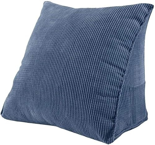 FengQingHuaGG Keilkissen, Dreieckskissen, Kord, Lesekissen, Rückenlehne, Positionierungskissen, für Büro, Zuhause, Bett, Sofa, Stuhl (blau)