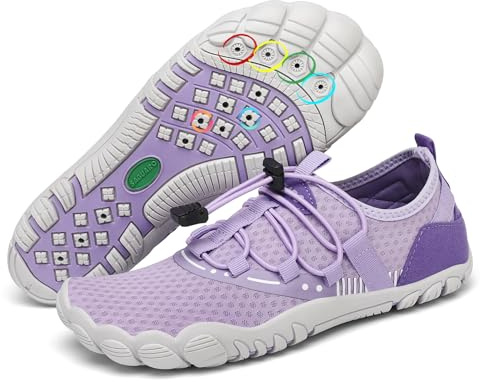 SAGUARO Chaussures Aquatiques Femmes Hommes Séchage Rapide Barefoot Chaussure de Plage deau pour Mer Piscine Surf Nautiques Riviere Baignade Pourpre,GR.36