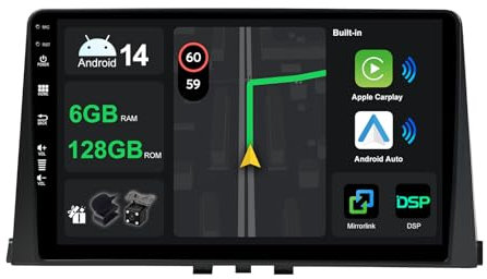 [6G+128G] IPS 10.1 Android 14 Autoradio Für Citroen Berlingo 2018-2020 mit navi Octa Core-[Eingebauter CarPlay/Android Auto/DSP/Mirror Link/GPS Navi/360 Camera/Bluetooth 5.0/WiFi/USB