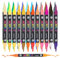 24 Acrylic Paint Pens with 48 Colours Brush Tip for Rock Painting Fabric Glass Stone Ceramic Wood Metal, Dual Tip Acrylic Markers for Adults and Kids, Paint Markers for Easter Egg Pumpkins Graffiti